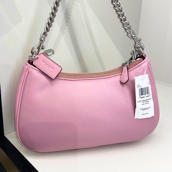 Coach Silver/Tulip Teri Shoulder Bag With Signature Quilting # CJ608 - Picture 3 of 9